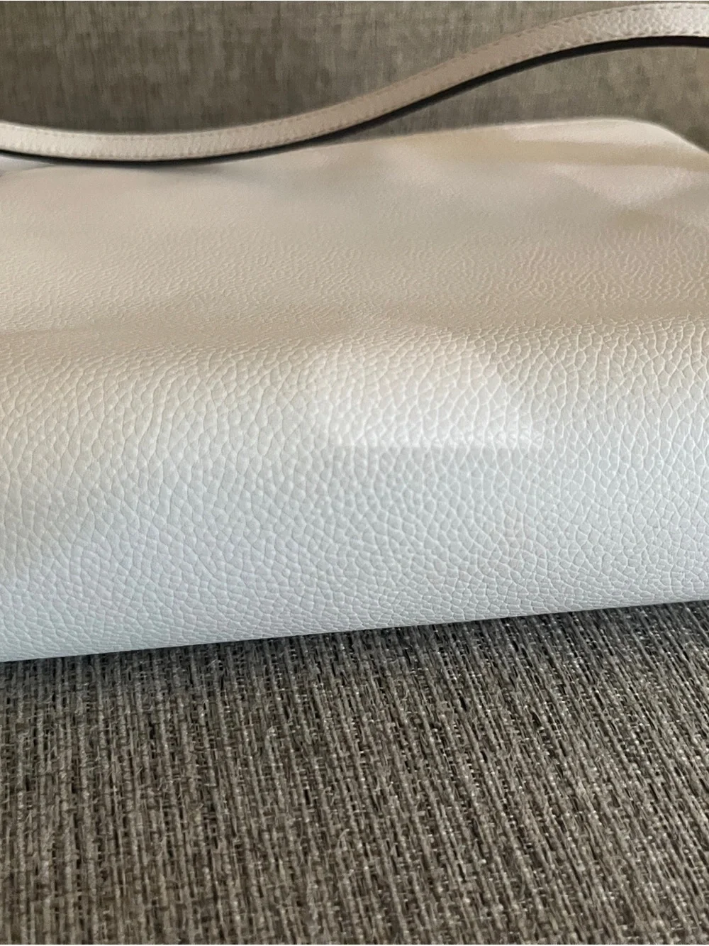 kate spade white pebbled leather tote with front zip